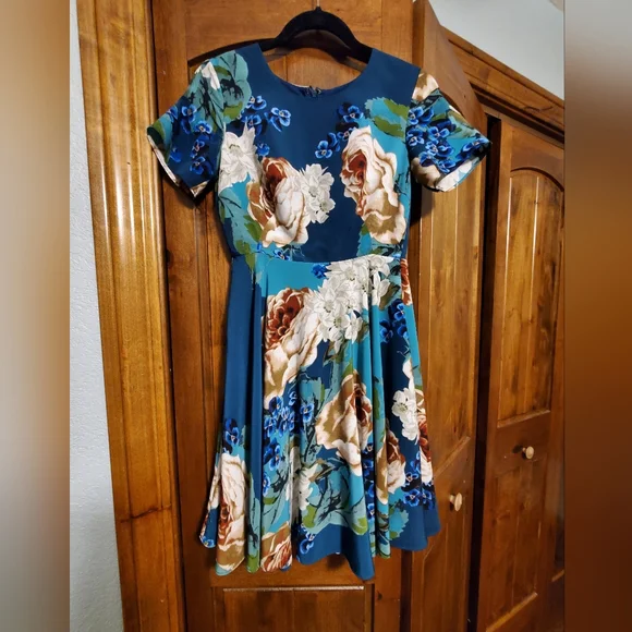 Corey Lynn Calter | Dresses | Anthropologie Corey Lynn Calter Paeonia Floral  Fit Flare Dress Size | Poshmark